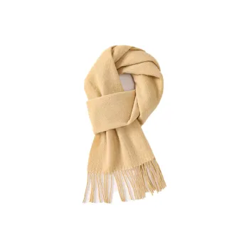MOERCIAN 100% Sheep Wool Knit Scarves Women's Camel/Beige