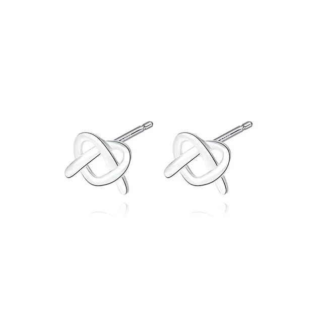 UX S999 Fine Silver Stud Earrings Women's-0