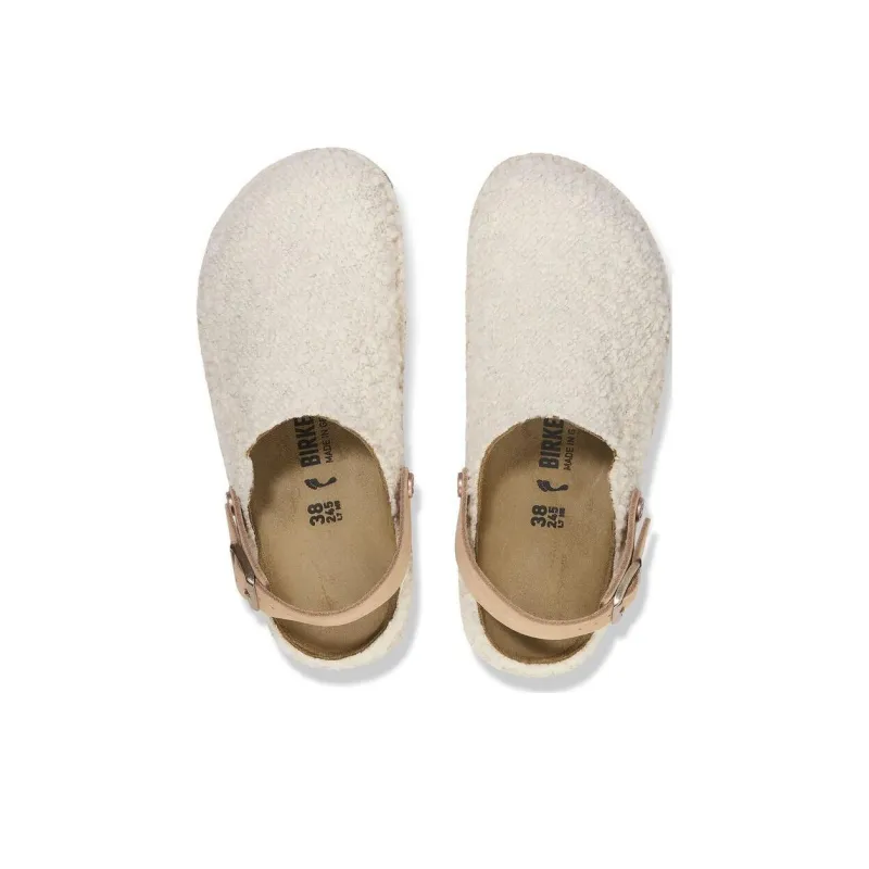 Birkenstock Rubber Sole Slip Resistant Wrap toe Slippers Unisex Beige Regular-4