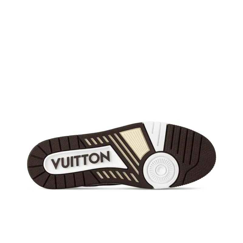 LOUIS VUITTON Trainer Low Top Skateboard Shoes Unisex White Brown Black-5