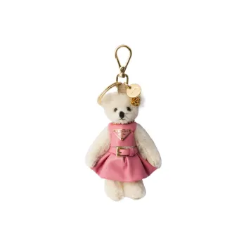 PRADA Triangle Logo Teddy Keyring