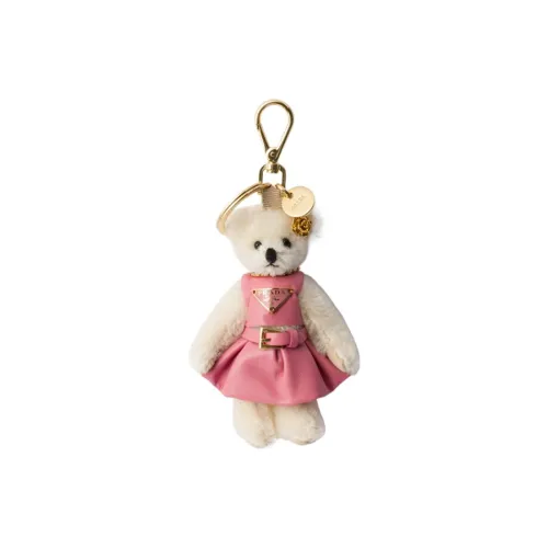 PRADA Triangle-Logo Teddy Keyring
