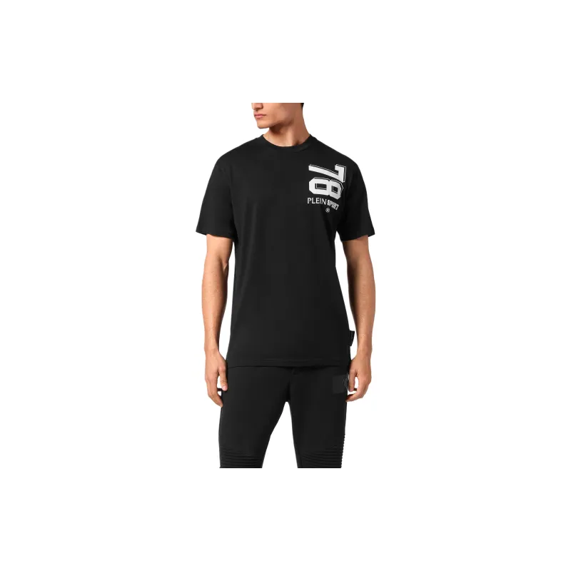 PLEIN SPORT Logo print Crew neck T shirt-1