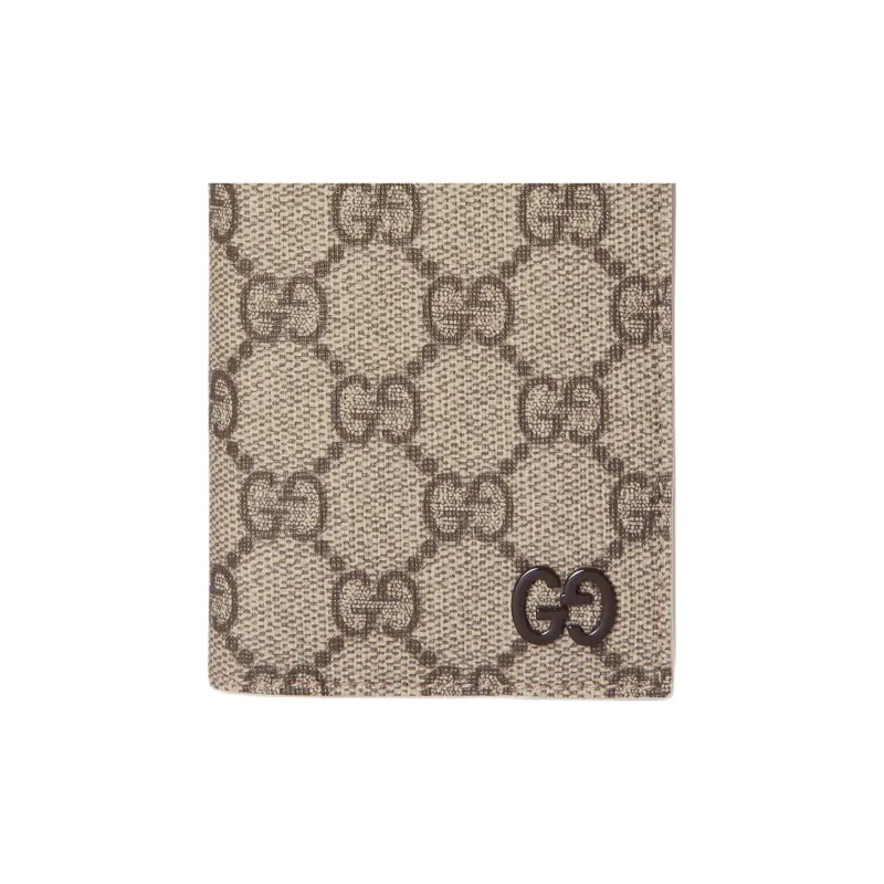 GUCCI Canvas Card Holder Men's Beige & Ebony-4