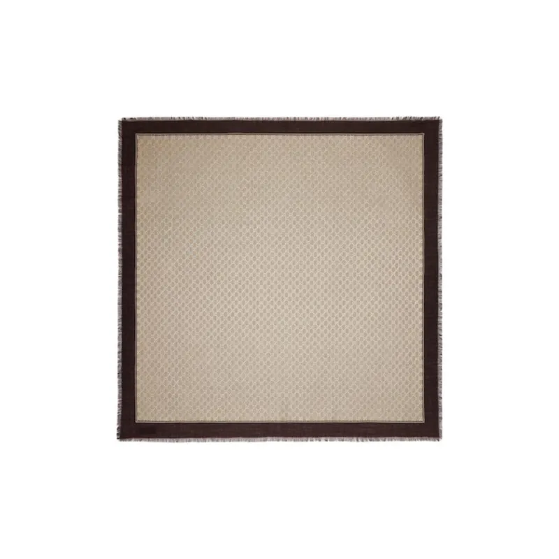 GUCCI Monogrammed Fringe Edge Shawl-0