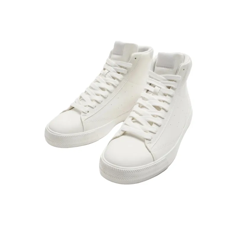 ZARA High-Top Skateboard Shoes Men's White-2