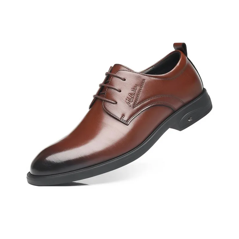 Mulinsen Dress Shoes Men Low Top Brown-6