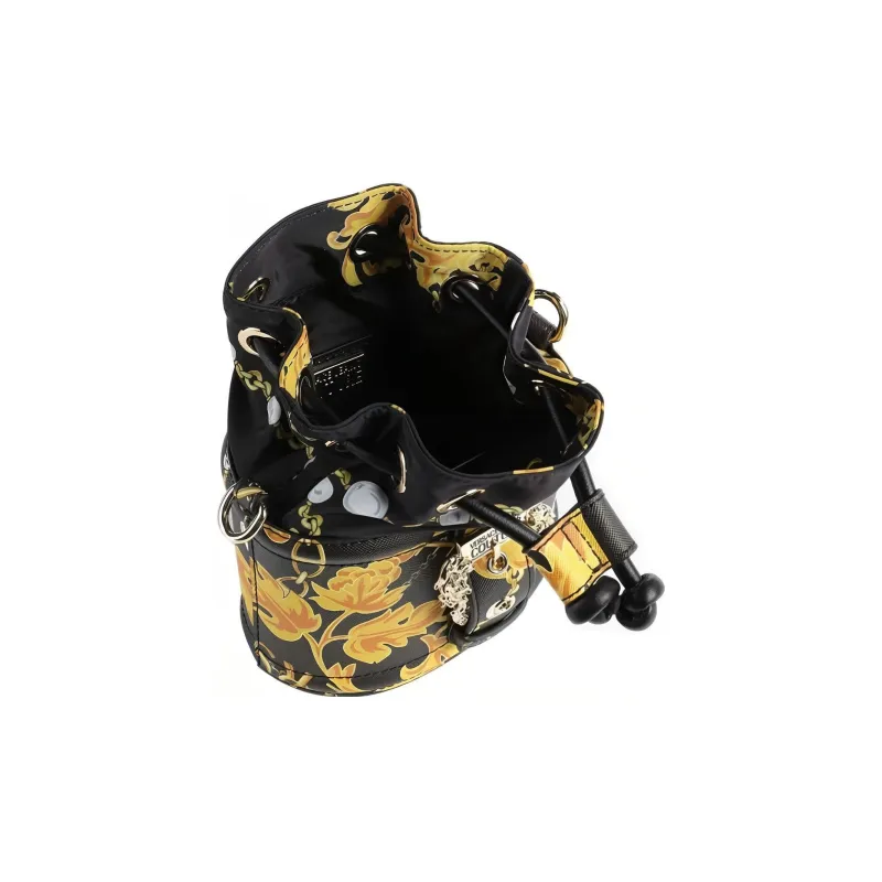 VERSACE JEANS COUTURE Synthetic Leather Bucket Bags Crossbody Bag Shoulder Bag Women's Black-2