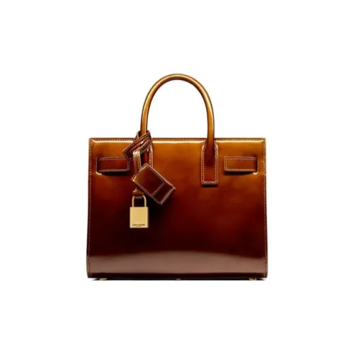 SAINT LAURENT SAC DE JOUR Leather Tote Bag Shopping Bag Shoulder Bag Handbag Nano Women's Chestnut