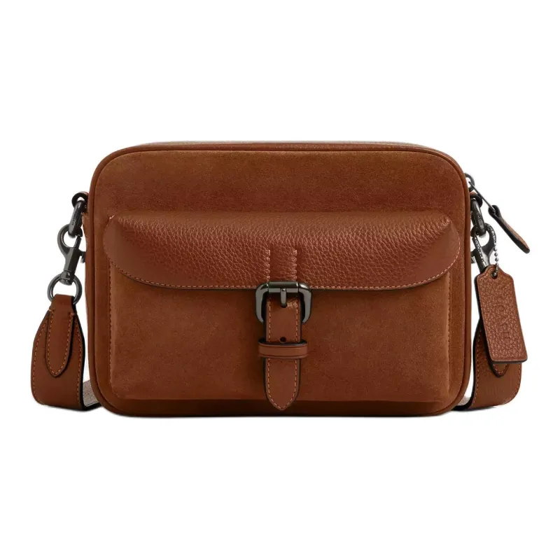 COACH Suede Messenger Bag, Shoulder Bag, Crossbody Bag Small Size Men's Brown-0