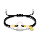 Great Fortune Peaceful Buckle Bracelet (Black Cord)