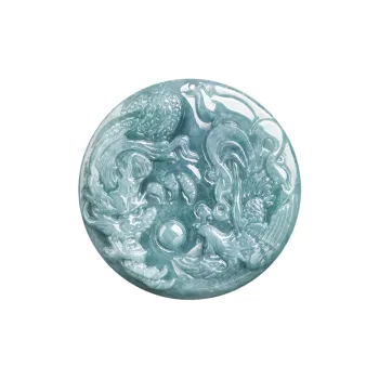 Double Happiness Gift Glutinous Jade Jadeite Necklaces Unisex