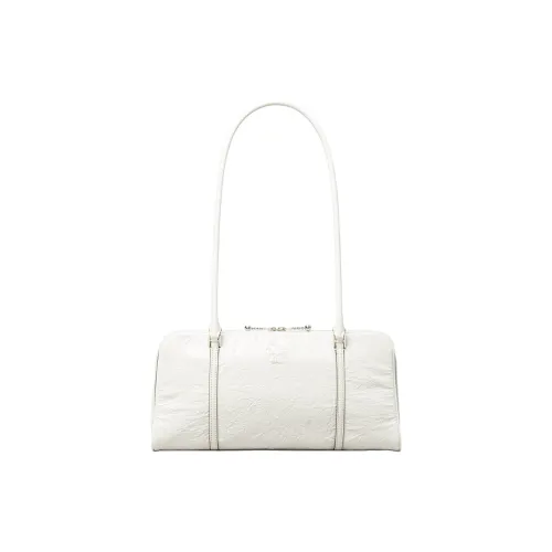 TORY BURCH Pleated Leather Handbag Shoulder Bag Small Size Women's White
