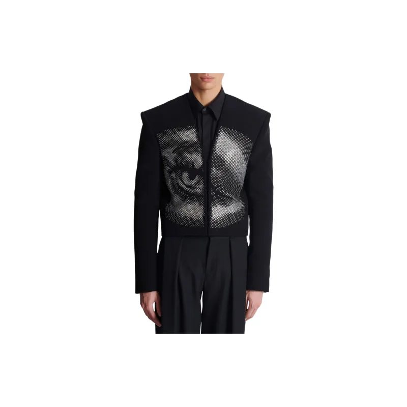 BALMAIN Crepe Cropped Jacket-5