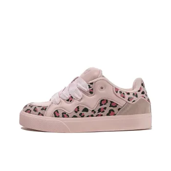 FERW Cream Leopard Treasure Coverage Anti Slip And Wear Resistant Breathable Low Top Skateboard Shoes Unisex Pink