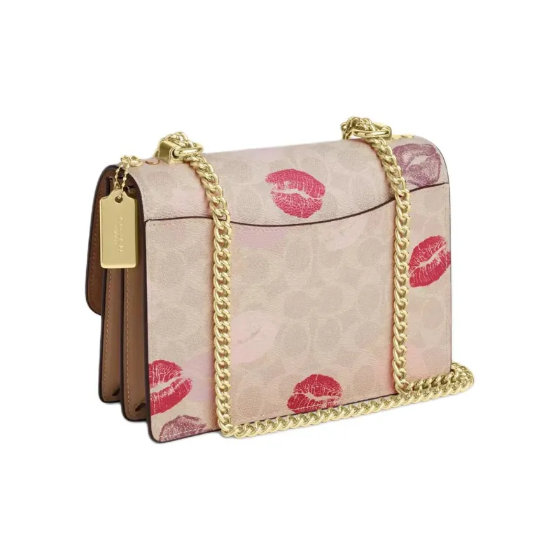 COACH Klare Coated Canvas Messenger Bag, Crossbody Bag, Shoulder Bag Trumpets Women's Sand Multicolor-1