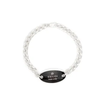 GUCCI Sterling Silver Trademark Bracelet