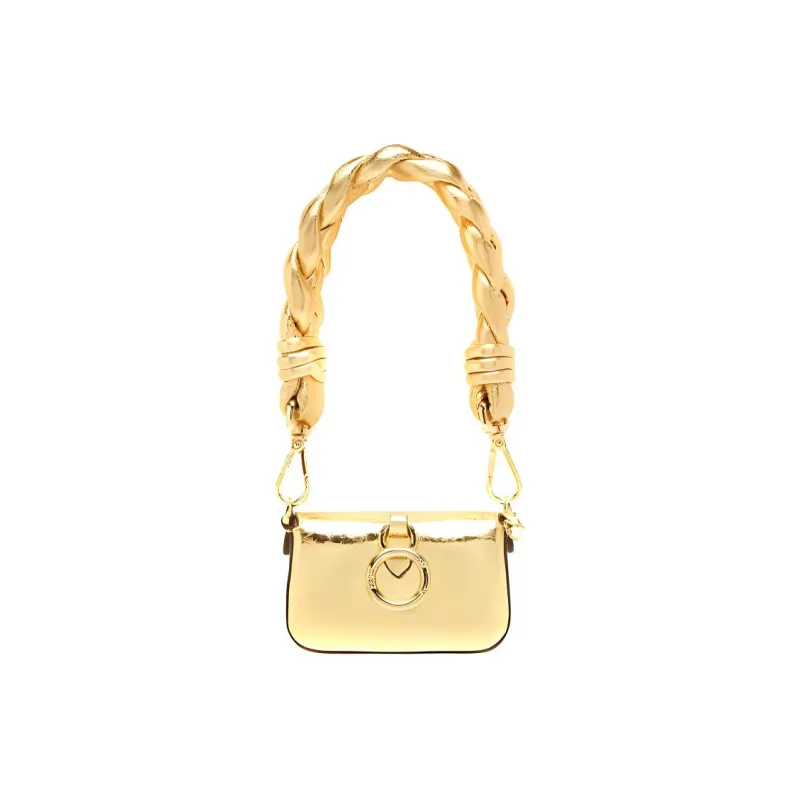 FENDI Baguette Sheepskin Handbag Women's Gold-1
