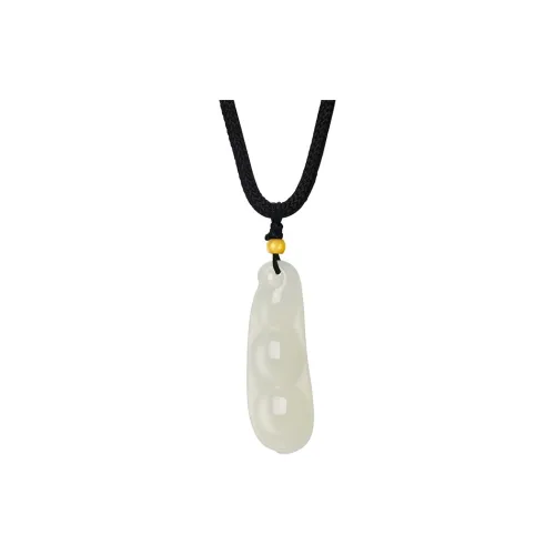 CHOW TAI SENG Necklaces Pale Greenish White Jade Unisex