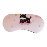 Eye Mask-Pink Skateboard Black Cat, Non-Gel Bag