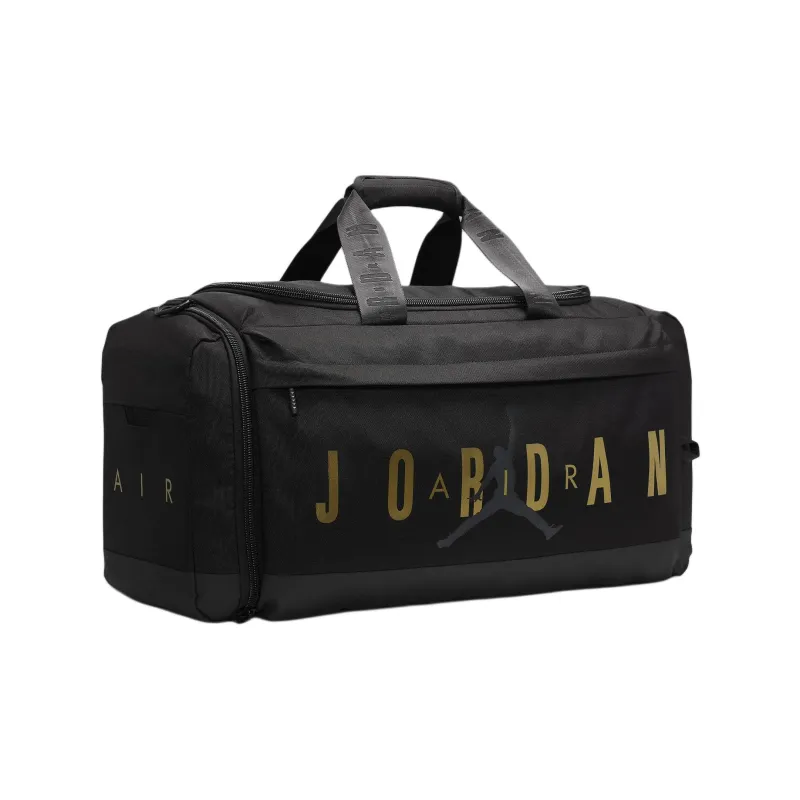 Jordan Velocity Polyester One Shoulder Crossbody Portable Travel Bag Regular Unisex Black & Gold-1