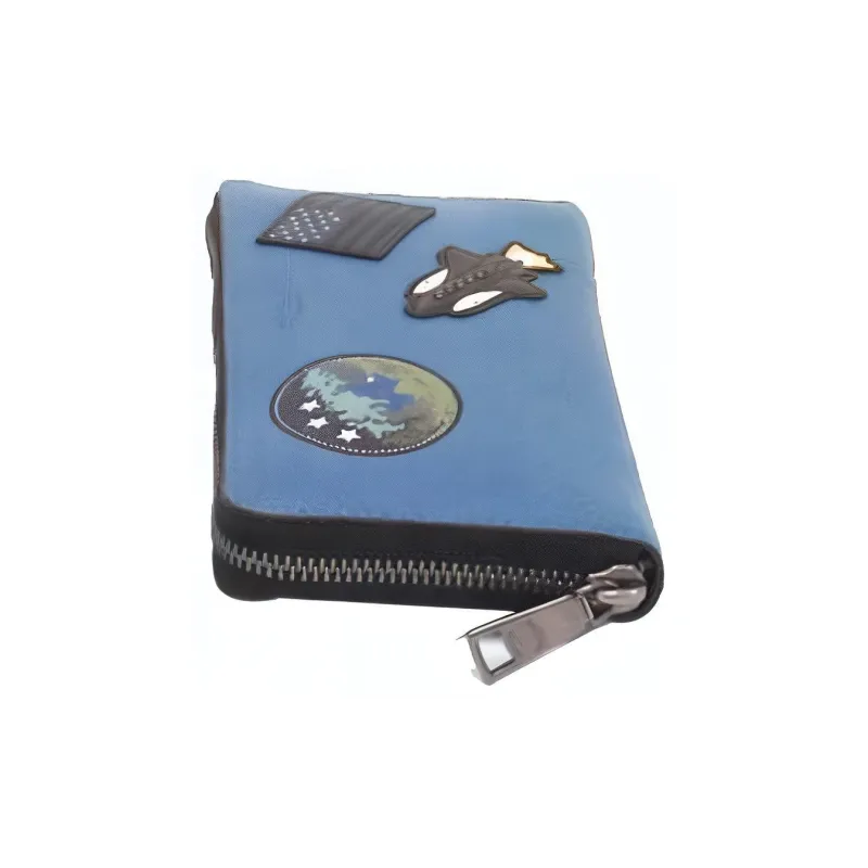 COACH Accordion Zip Leather Long Trunk Wallet Regular Men's Blue-2