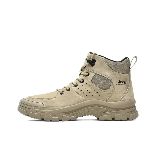 Jeep Breathable Warm Wear Resistant Height Increasing Slip Resistant Crew Outdoor Boots Men's Sand