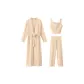 Khaki (Sleep Robe+Tank Top+Pajama Pants)