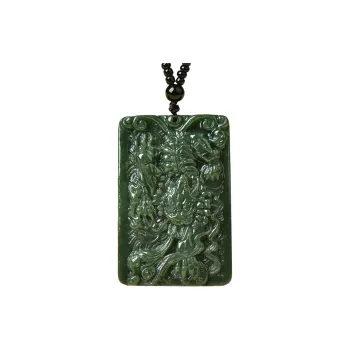 Jing Ruyu Hetian Jade Necklace With Jade Pendant Green Jade Unisex
