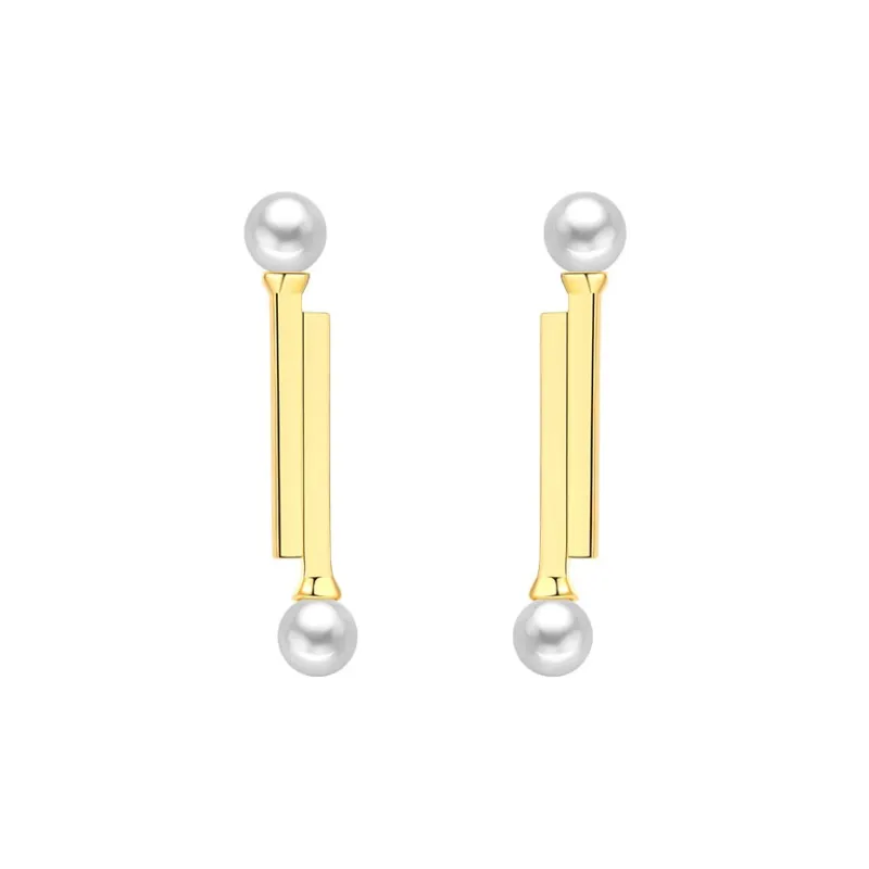 BABYBEI 925 Sterling Silver Shell Pearl Stud Earrings Women's-0