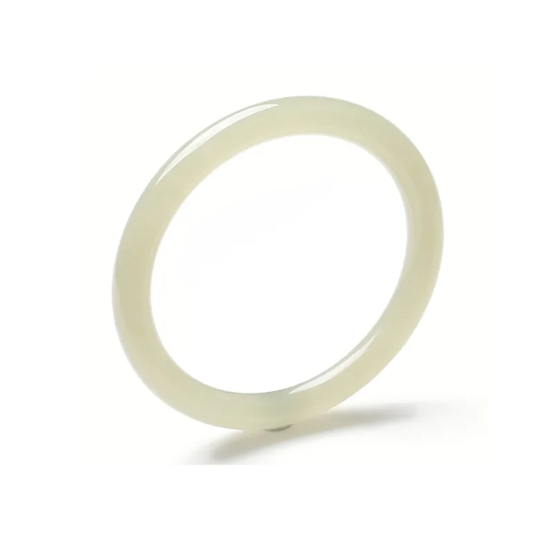 Seven Little Craftsmen Hetian Jade Bangles Pale Greenish-White Jade Women's-0