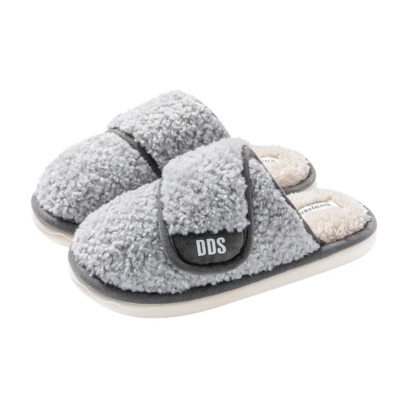 Foot Recreation Winter Home Warm Non Swollen Feet Hook and Loop Cotton Slippers Unisex-12