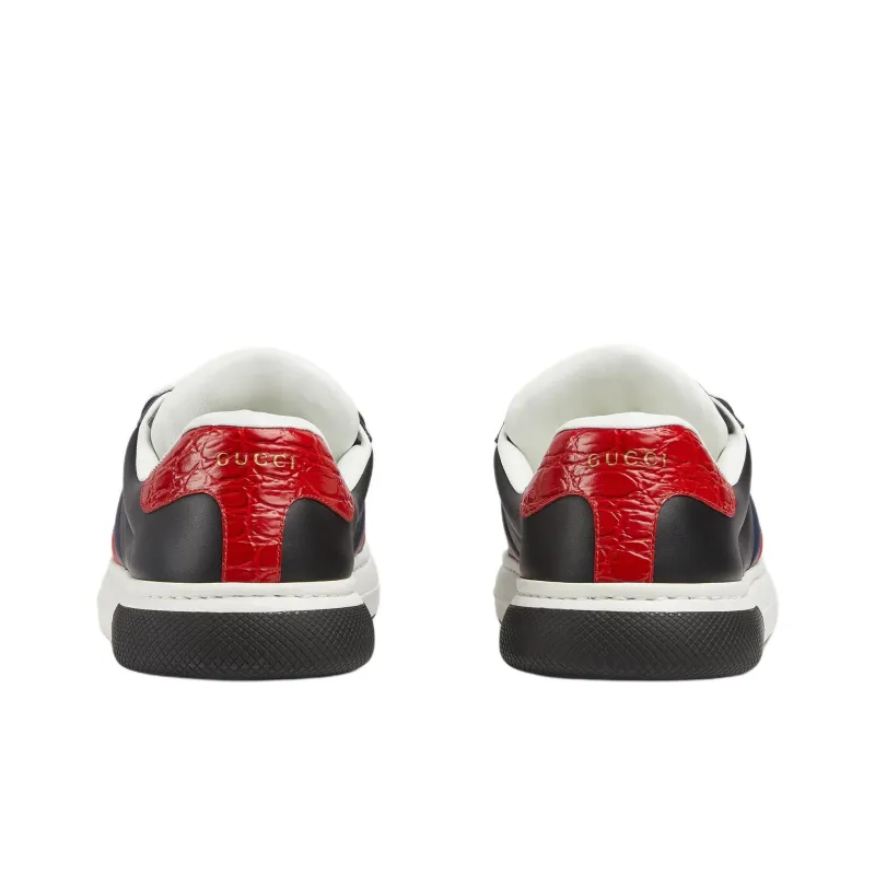 GUCCI ACE Low Top Skateboard Shoes Men's Black-4