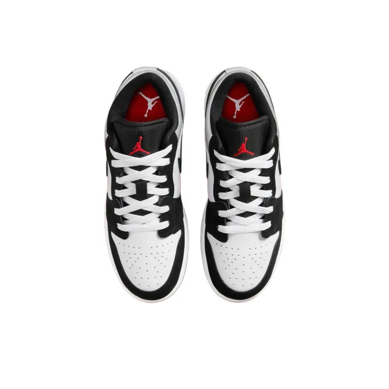 Jordan Air Jordan 1 Anti Slip Wear Resistant Low Top Children's Basketball Shoes Black White Unisex-2