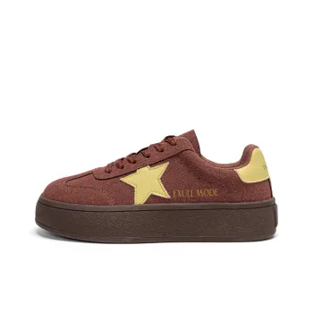 EXULL Q Anti Slip And Wear Resistant Height Increasing Low Top Skateboard Shoes Women's Burgundy