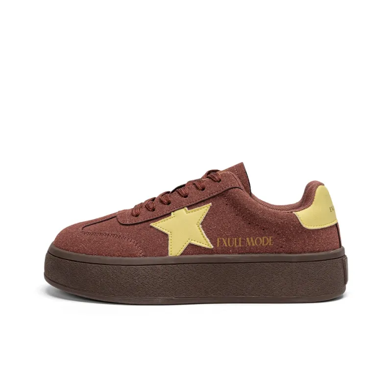 EXULL Q Anti Slip And Wear Resistant Height Increasing Low Top Skateboard Shoes Women's Burgundy-0