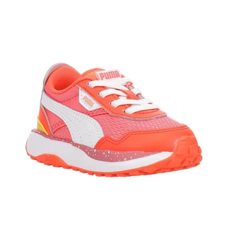PUMA Cruise Rider Slip-Resistant Breathable Low-Top Kids' Running Shoes Pink Orange Teenagers-1