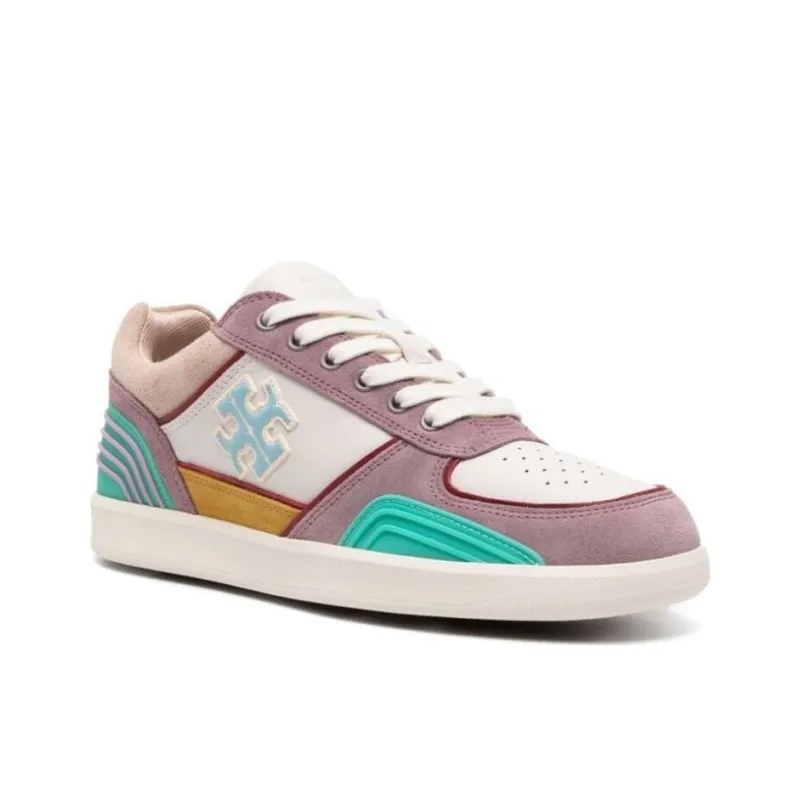 TORY BURCH Clover Court Colour-block Leather Sneakers-2