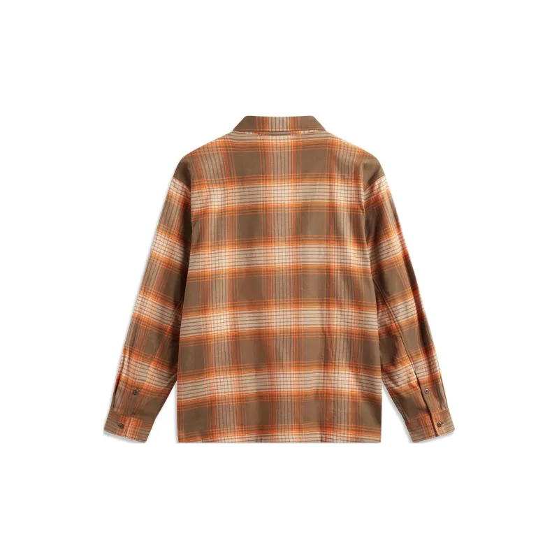 LiNing Badfive Shirt Men's Brown Plaid-1