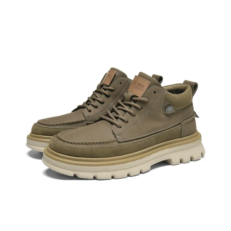HLA Work Boots Men Low Top Khaki/Yellow-1
