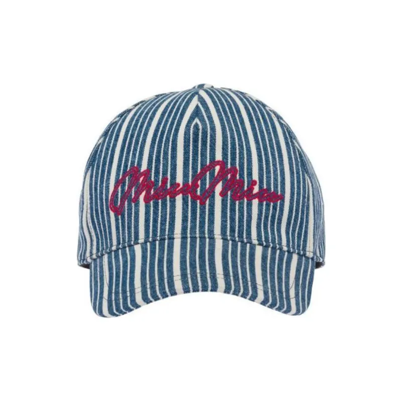MIU MIU Cotton Baseball Caps Women's Blue-0