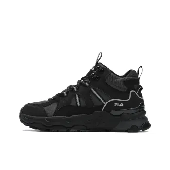 FILA Trek 1S Anti Slip Wear Resistant Mid Top Chunky Sneakers Women's Black