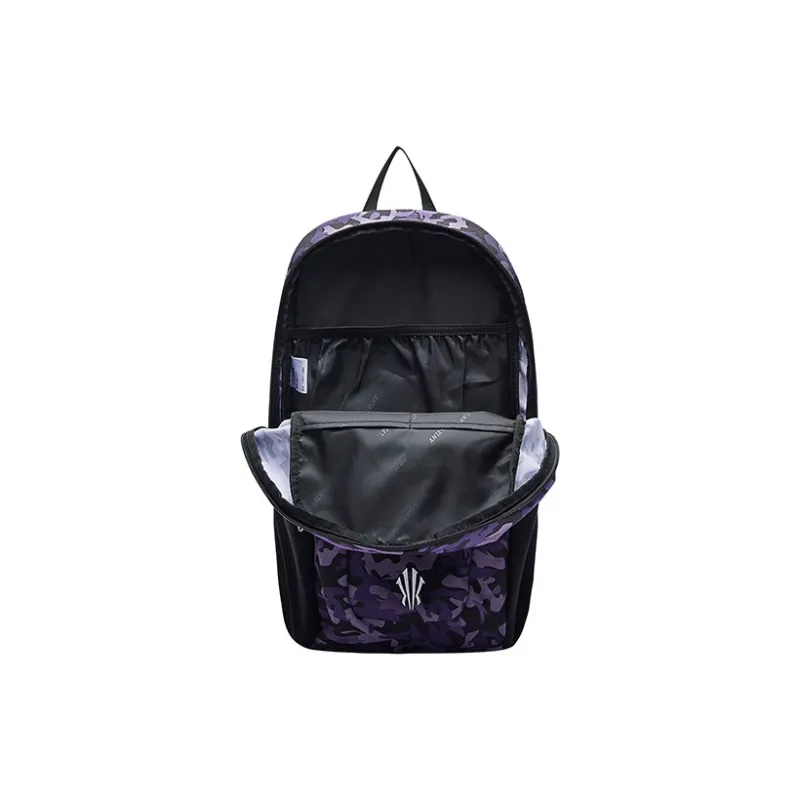 Anta Irving Series PU Backpack Regular Unisex Camouflage Purple-3