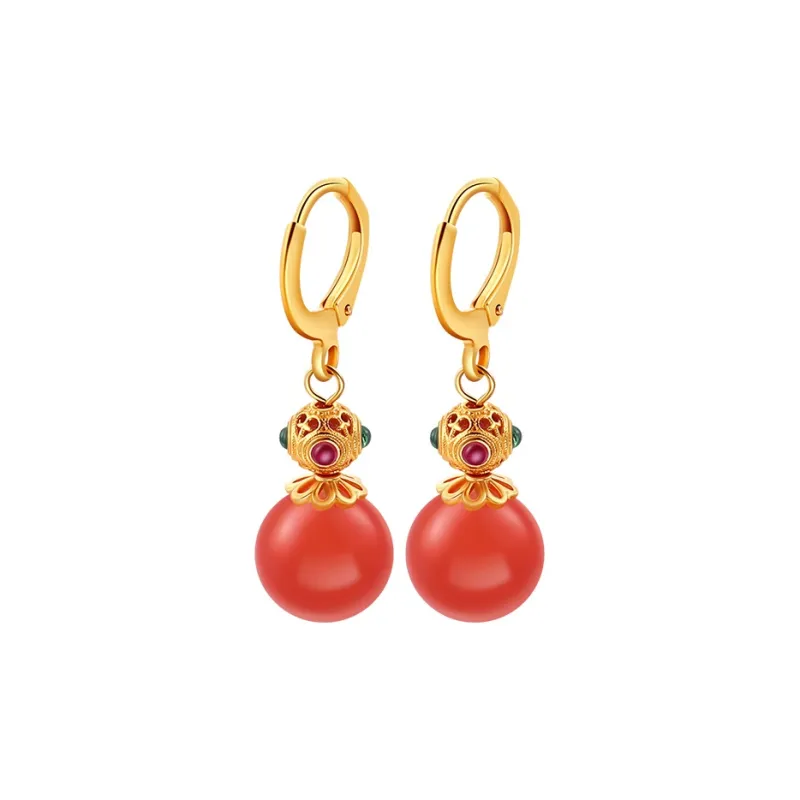 LAOYINJIANG 925 Sterling Silver, Agate, Faux Crystal Earrings Women's-0
