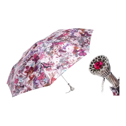 Pasotti Italy Version Butterfly Flower Umbrella With Brass Gold Plated Controller Foldable Sunny