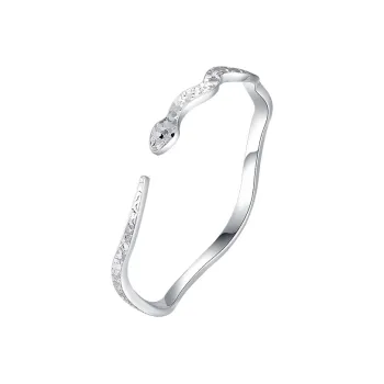 Heart Grass 999 Fine Silver Bangles Women's Silver