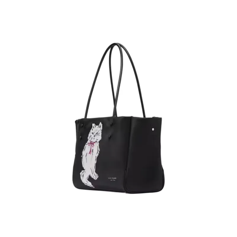 Kate Spade Polyester Tote Bag, Shopping Bag, Shoulder Bag, Handbag Medium Size Women's Black-1
