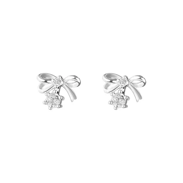 Heart Grass 999 Fine Silver Stud Earrings Women's-0