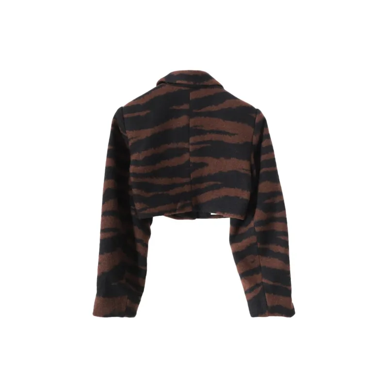 GANNI Tiger-jacquard Cropped Jacket-1