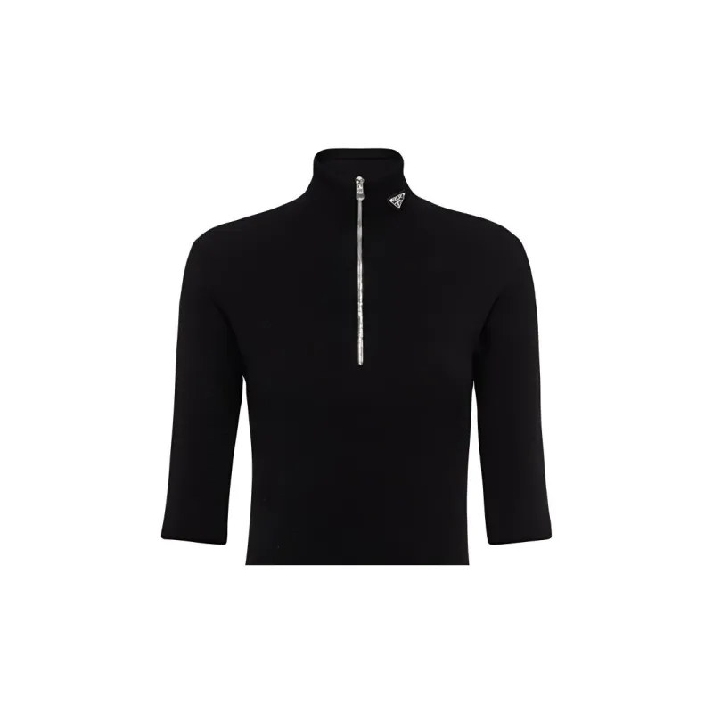 PRADA Triangle logo Half zip Jumper-5